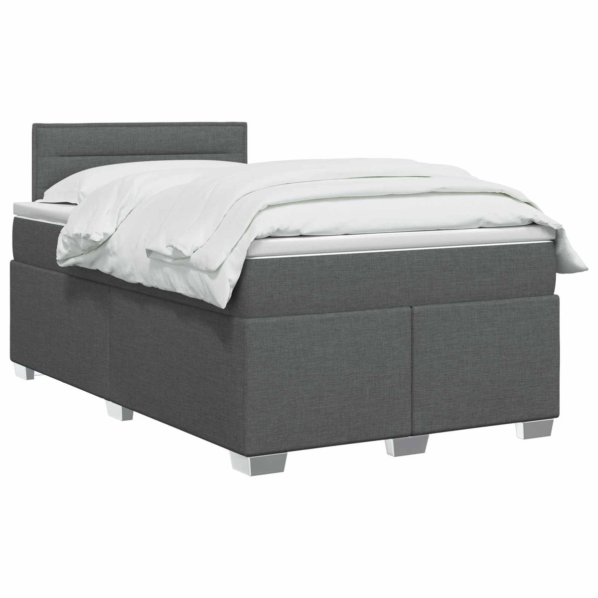 vidaXL Łóżko Box Spring z materacem i LED ciemnoszary 120 x 190 cm