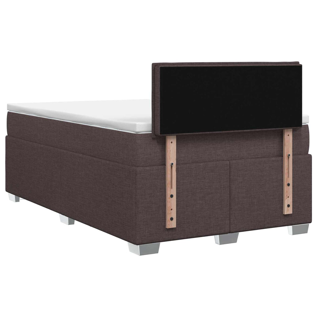 vidaXL Łóżko Box Spring z materacem i LED Ciemny brąz 120 x 190 cm