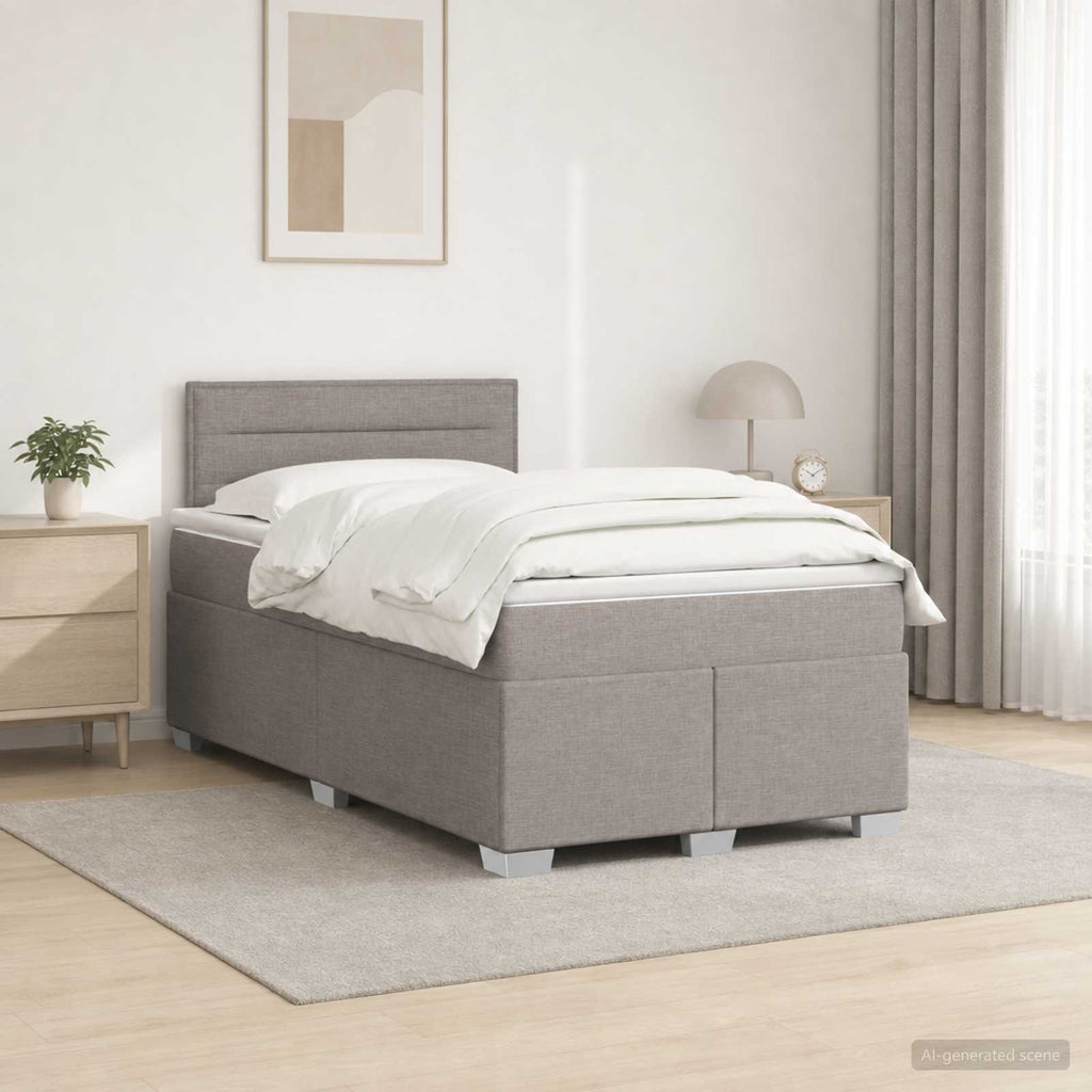 vidaXL Łóżko Box Spring z materacem i LED Ciemnoszary 120 x 190 cm