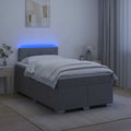 vidaXL Łóżko Box Spring z materacem i LED jasnoszary 120 x 200 cm