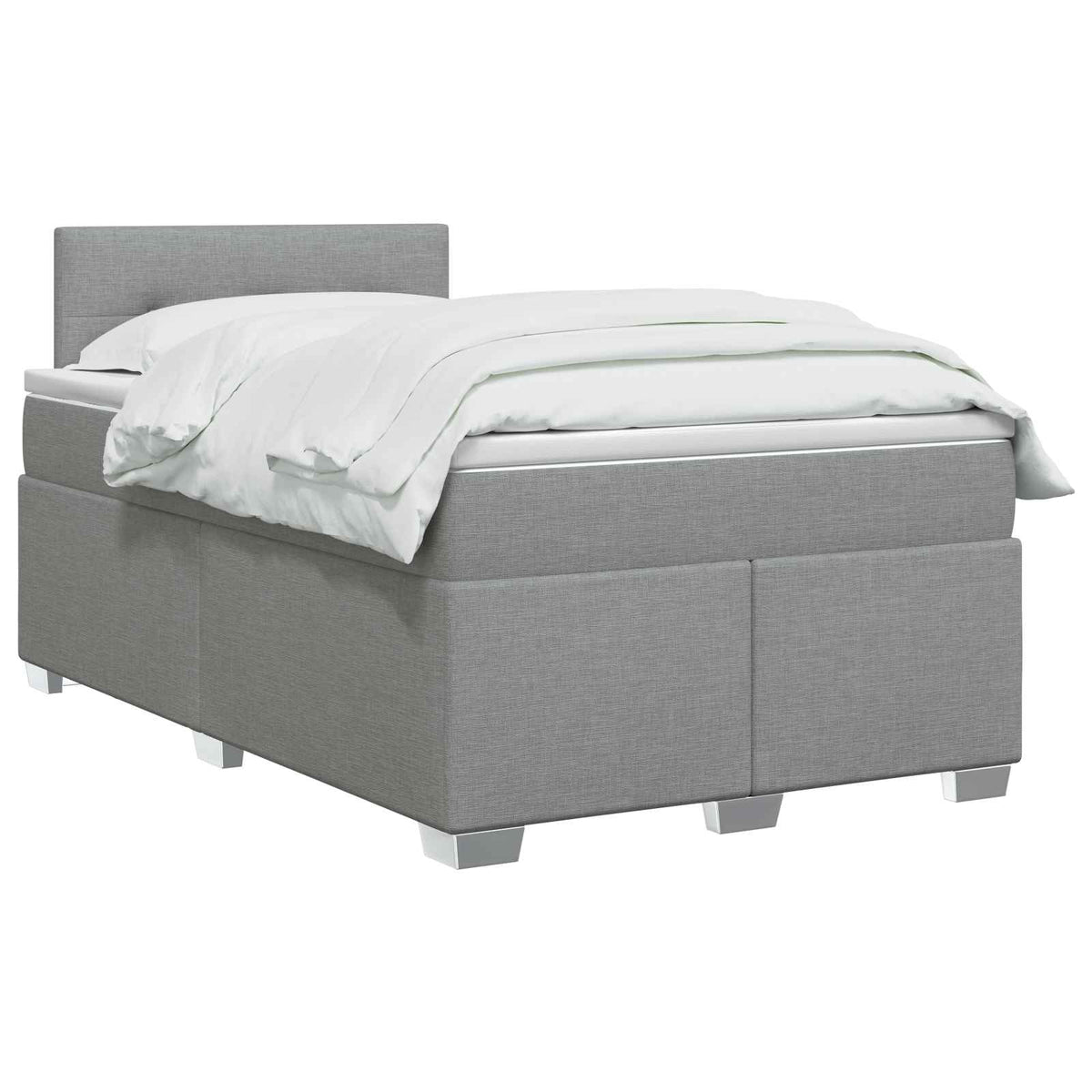 vidaXL Łóżko Box Spring z materacem i LED jasnoszary 120 x 190 cm