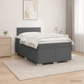 vidaXL Łóżko Box Spring z materacem i LED ciemnoszary 120 x 190 cm