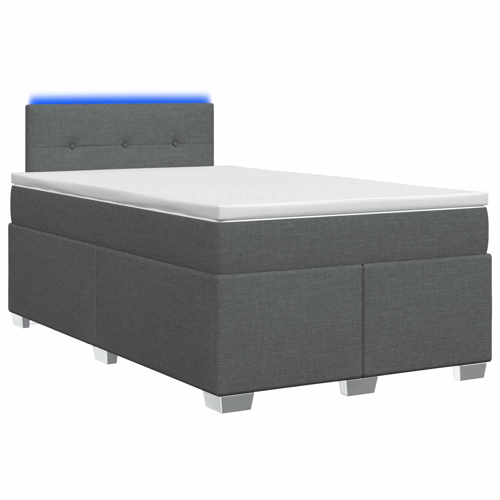 vidaXL Łóżko Box Spring z materacem i LED ciemnoszary 120 x 190 cm