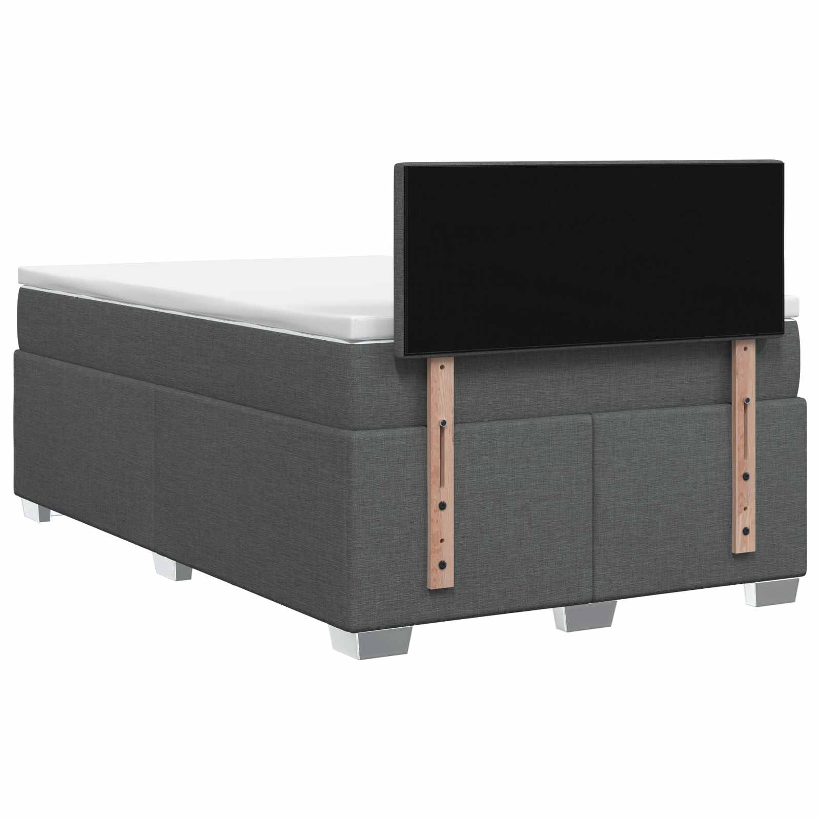 vidaXL Łóżko Box Spring z materacem i LED ciemnoszary 120 x 190 cm