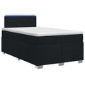 vidaXL Łóżko Box Spring z materacem i LED Czarny 120 x 190 cm tkanina