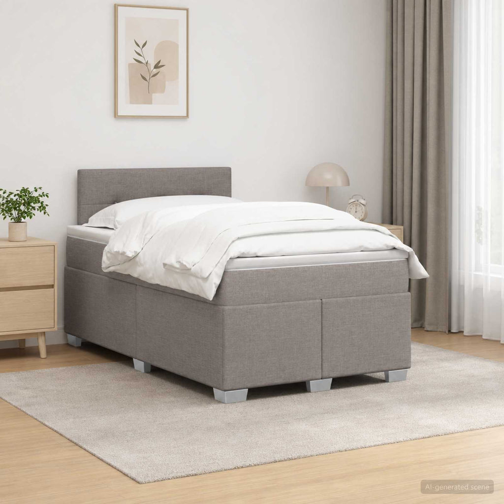 vidaXL Łóżko Box Spring z materacem i LED Ciemnoszary 120 x 190 cm