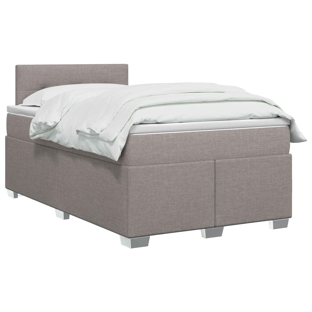 vidaXL Łóżko Box Spring z materacem i LED Ciemnoszary 120 x 190 cm