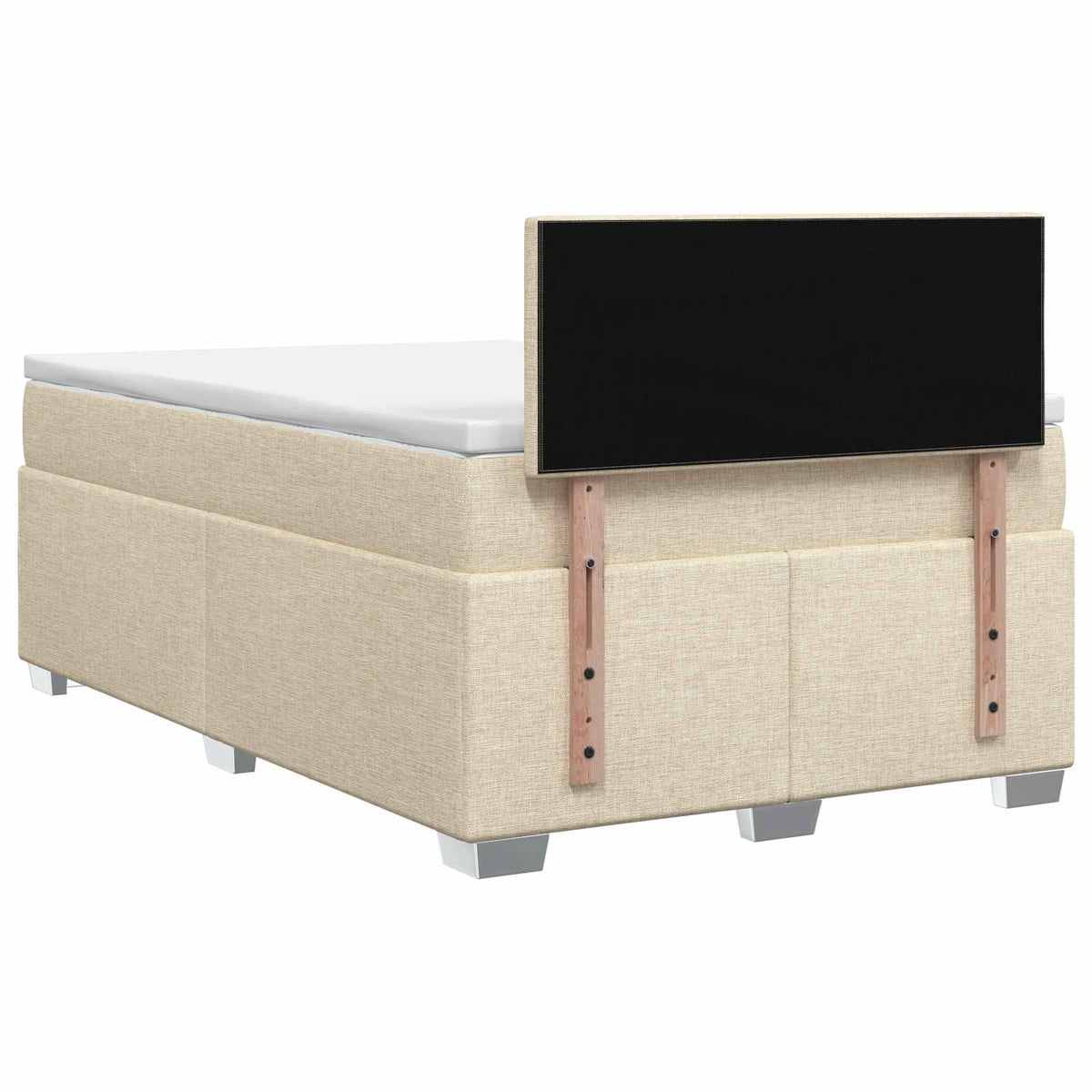 vidaXL Łóżko Box Spring z materacem i LED kremowy 120 x 190 cm tkanina
