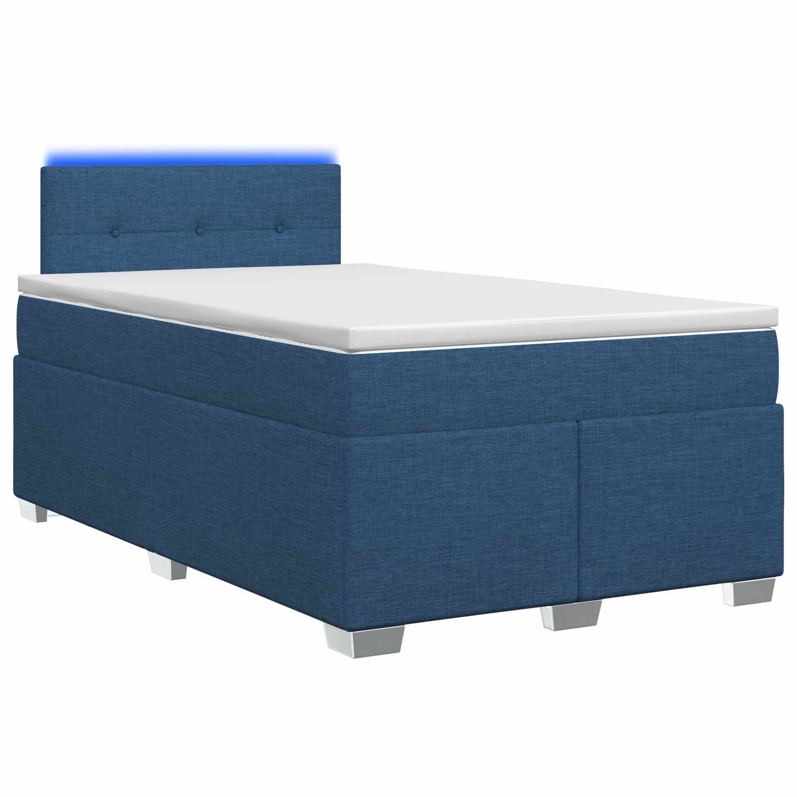 vidaXL Łóżko Box Spring z materacem i LED niebieski 120 x 190 cm