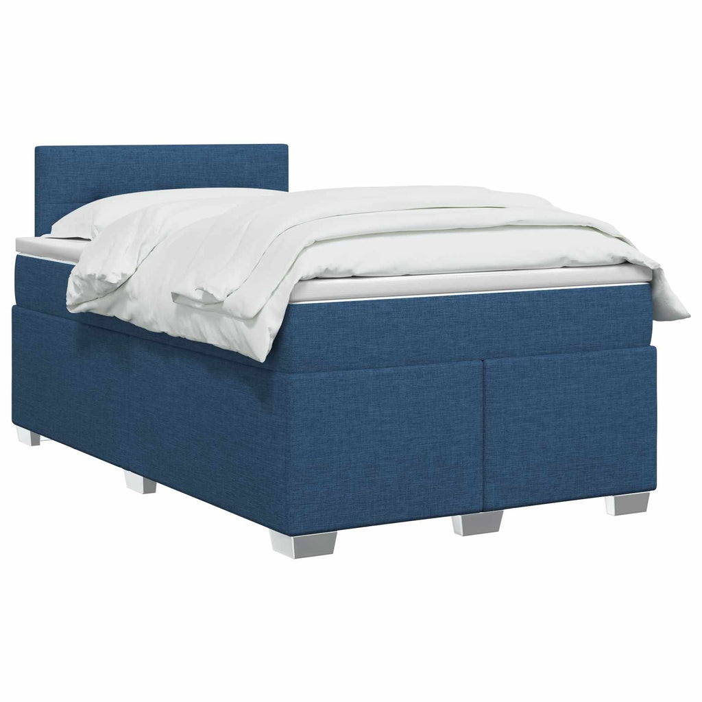 vidaXL Łóżko Box Spring z materacem i LED niebieski 120 x 190 cm