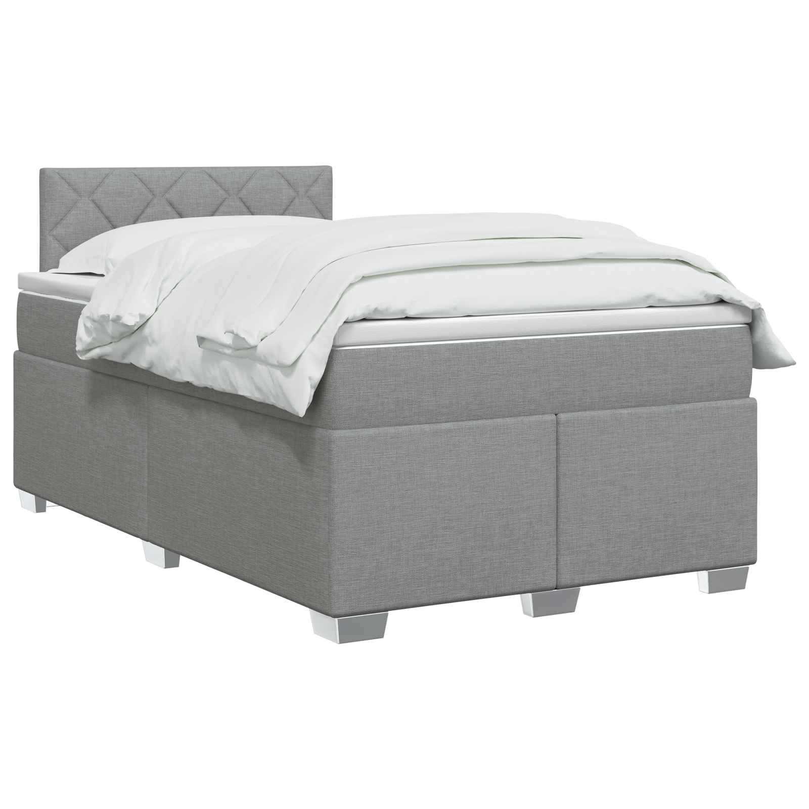 vidaXL Łóżko Box Spring z materacem i LED jasnoszary 120 x 190 cm