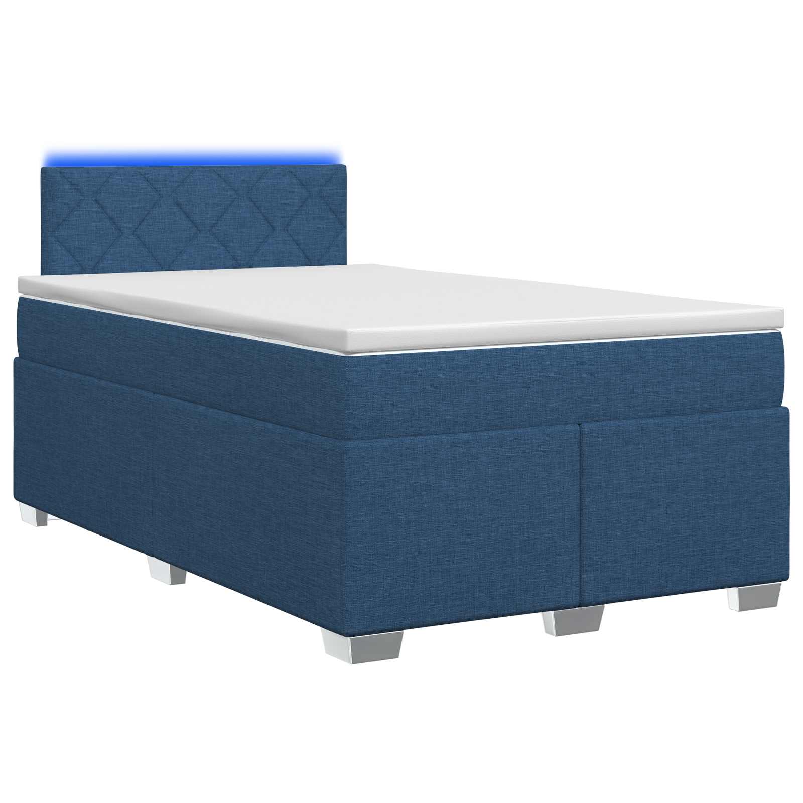 vidaXL Łóżko Box Spring z materacem i LED niebieski 120 x 190 cm