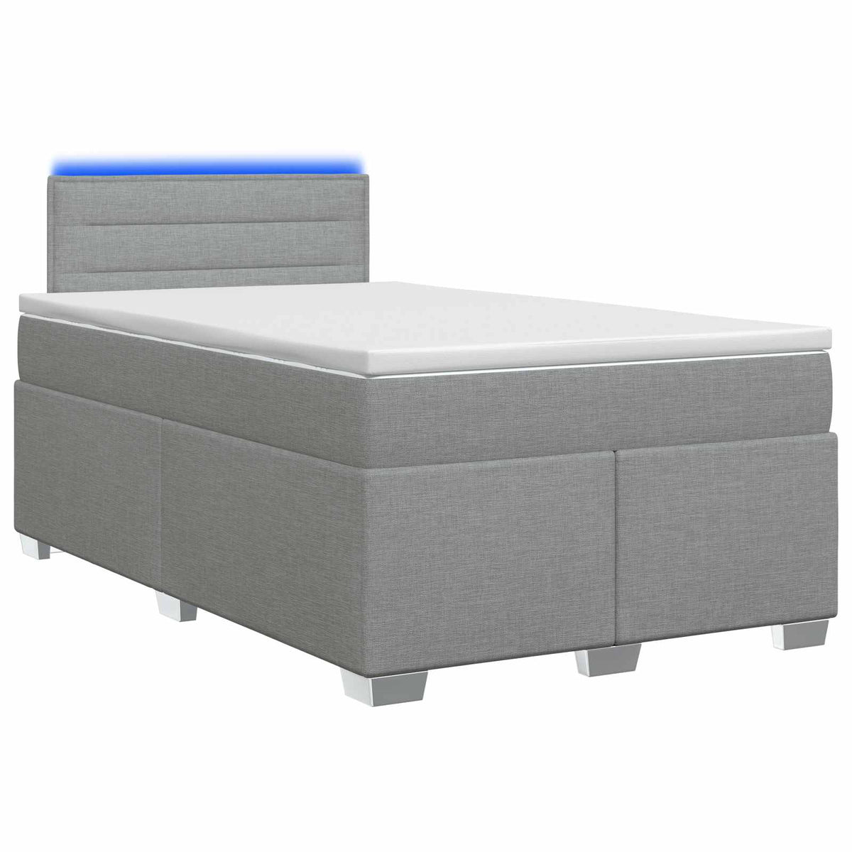 vidaXL Łóżko Box Spring z materacem i LED jasnoszary 120 x 200 cm