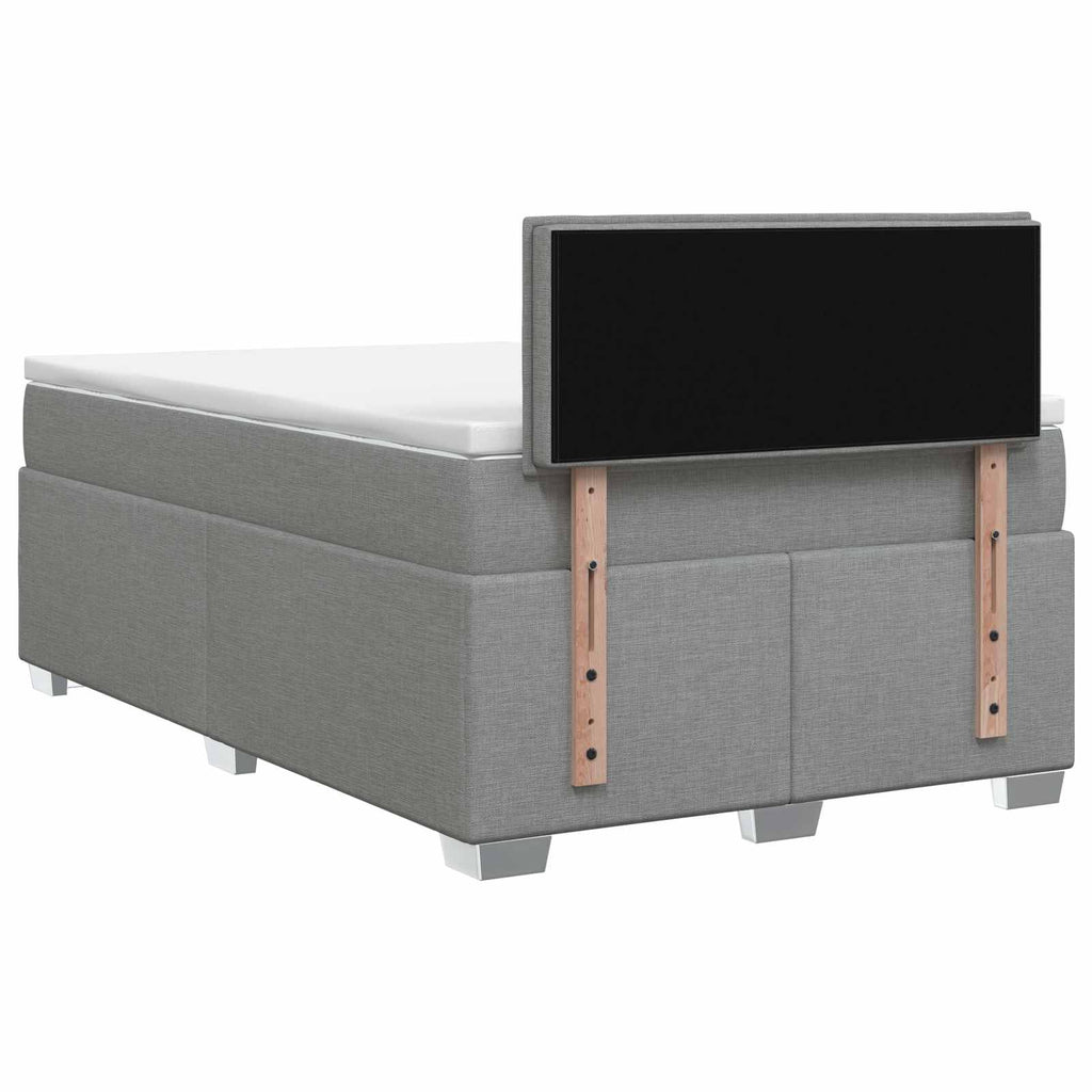 vidaXL Łóżko Box Spring z materacem i LED jasnoszary 120 x 200 cm