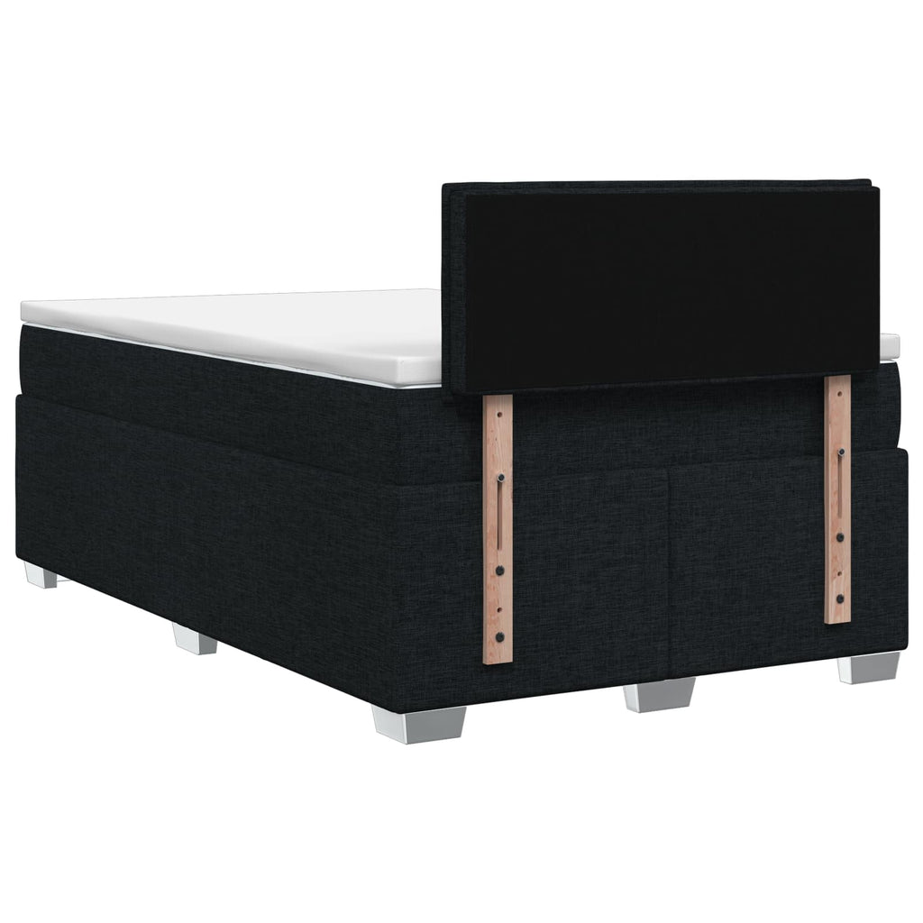 vidaXL Łóżko Box Spring z materacem i LED Czarny 120 x 200 cm tkanina