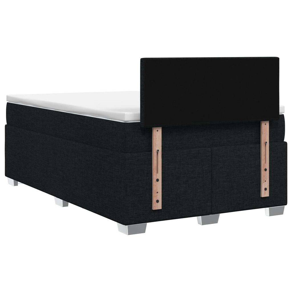 vidaXL Łóżko Box Spring z materacem i LED Czarny 120 x 200 cm tkanina