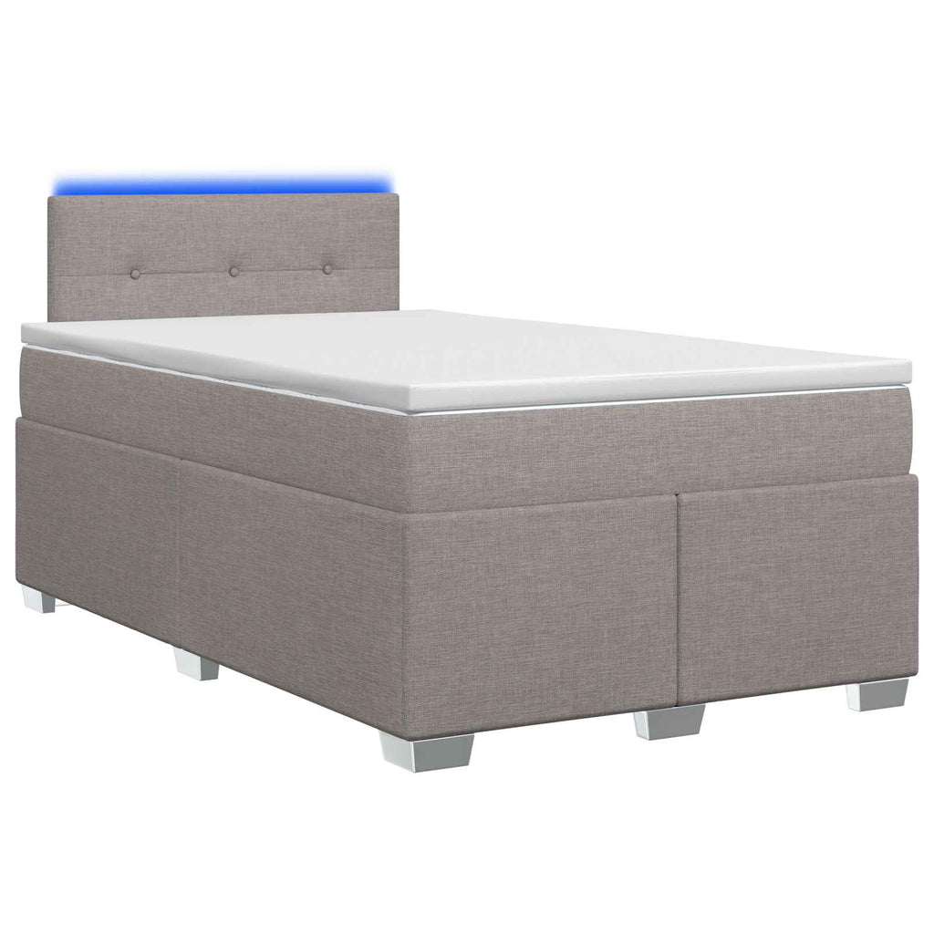 vidaXL Łóżko Box Spring z materacem i LED Ciemnoszary 120 x 200 cm