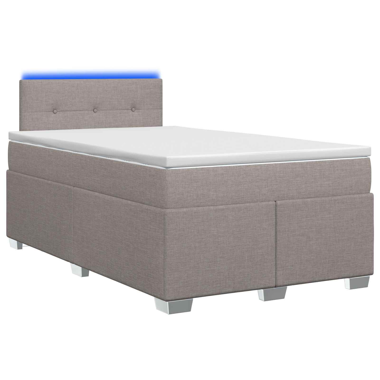 vidaXL Łóżko Box Spring z materacem i LED Ciemnoszary 120 x 200 cm