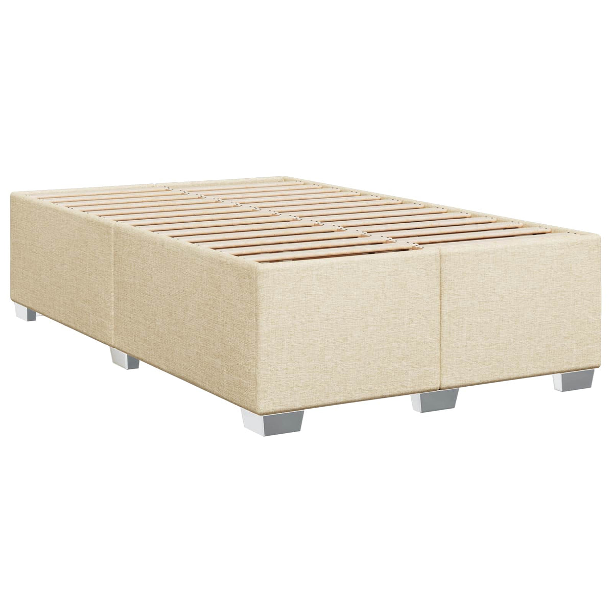 vidaXL Łóżko Box Spring z materacem i LED kremowy 120 x 200 cm tkanina