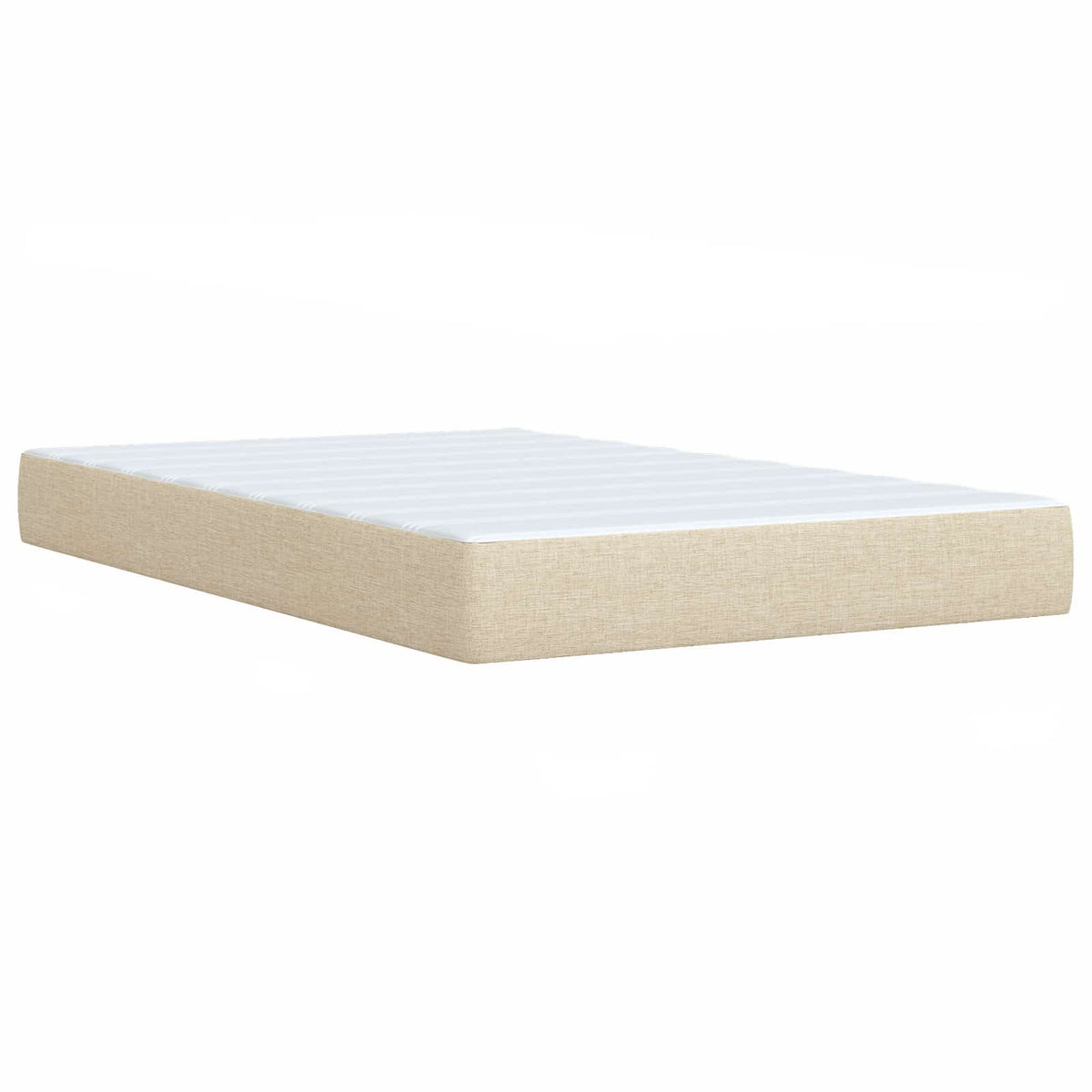 vidaXL Łóżko Box Spring z materacem i LED kremowy 120 x 200 cm tkanina
