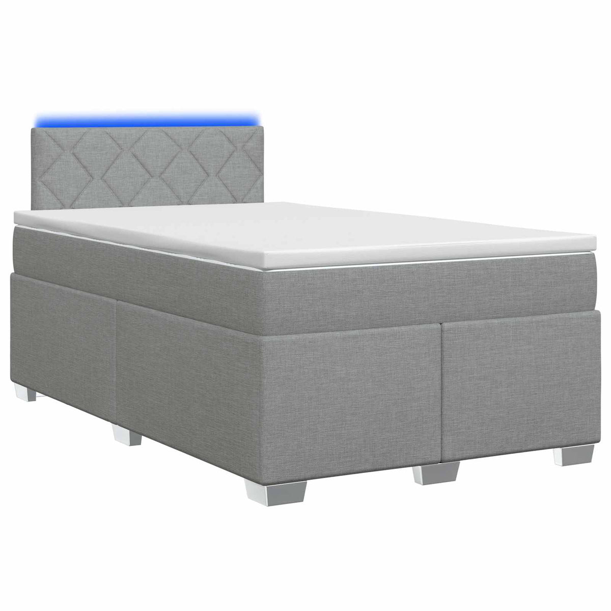 vidaXL Łóżko Box Spring z materacem i LED jasnoszary 120 x 200 cm