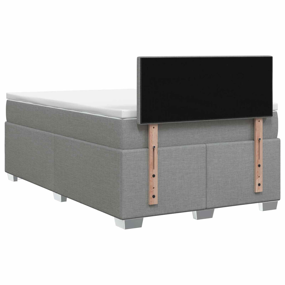 vidaXL Łóżko Box Spring z materacem i LED jasnoszary 120 x 200 cm
