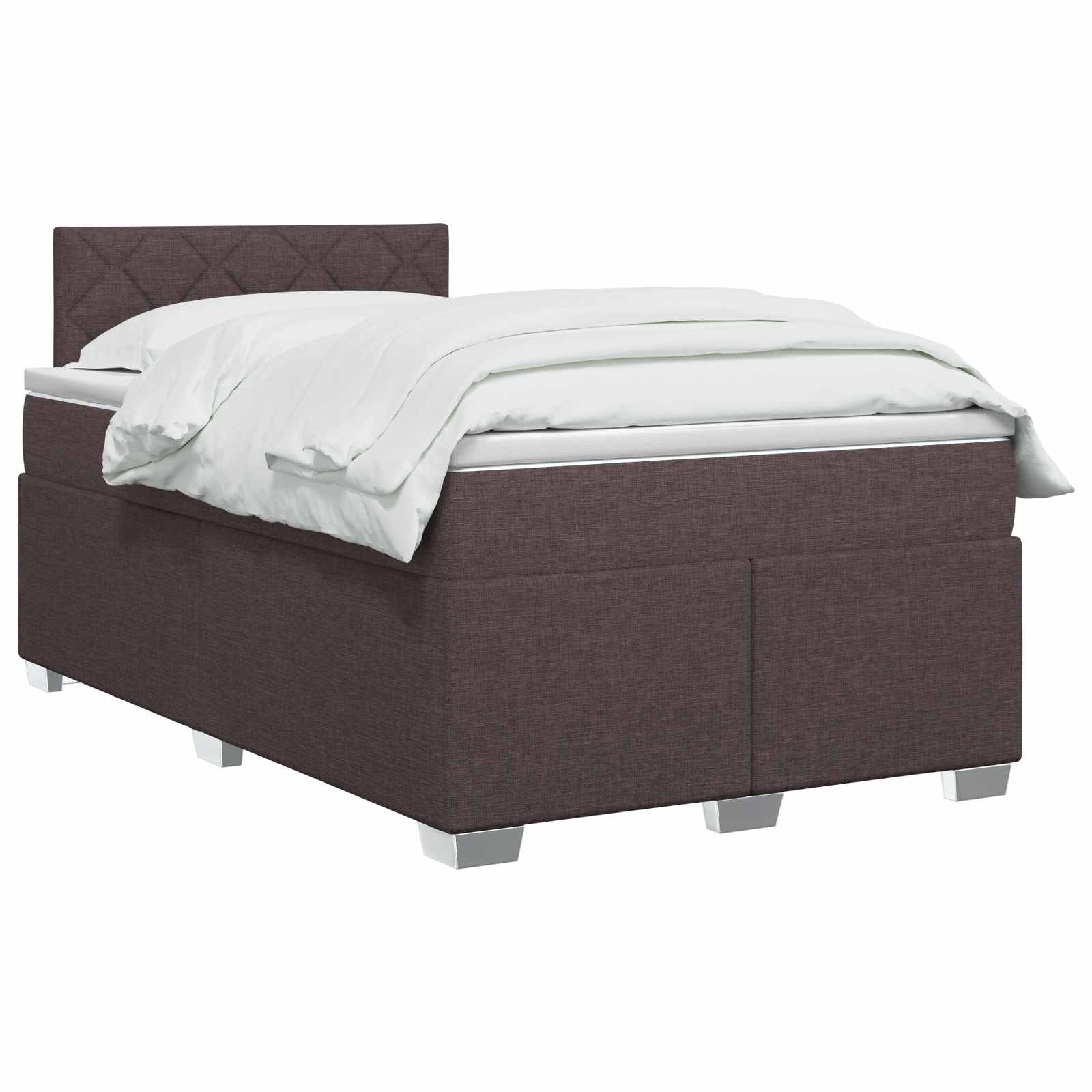 vidaXL Łóżko Box Spring z materacem i LED Ciemny brąz 120 x 200 cm