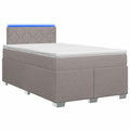vidaXL Łóżko Box Spring z materacem i LED Ciemnoszary 120 x 200 cm