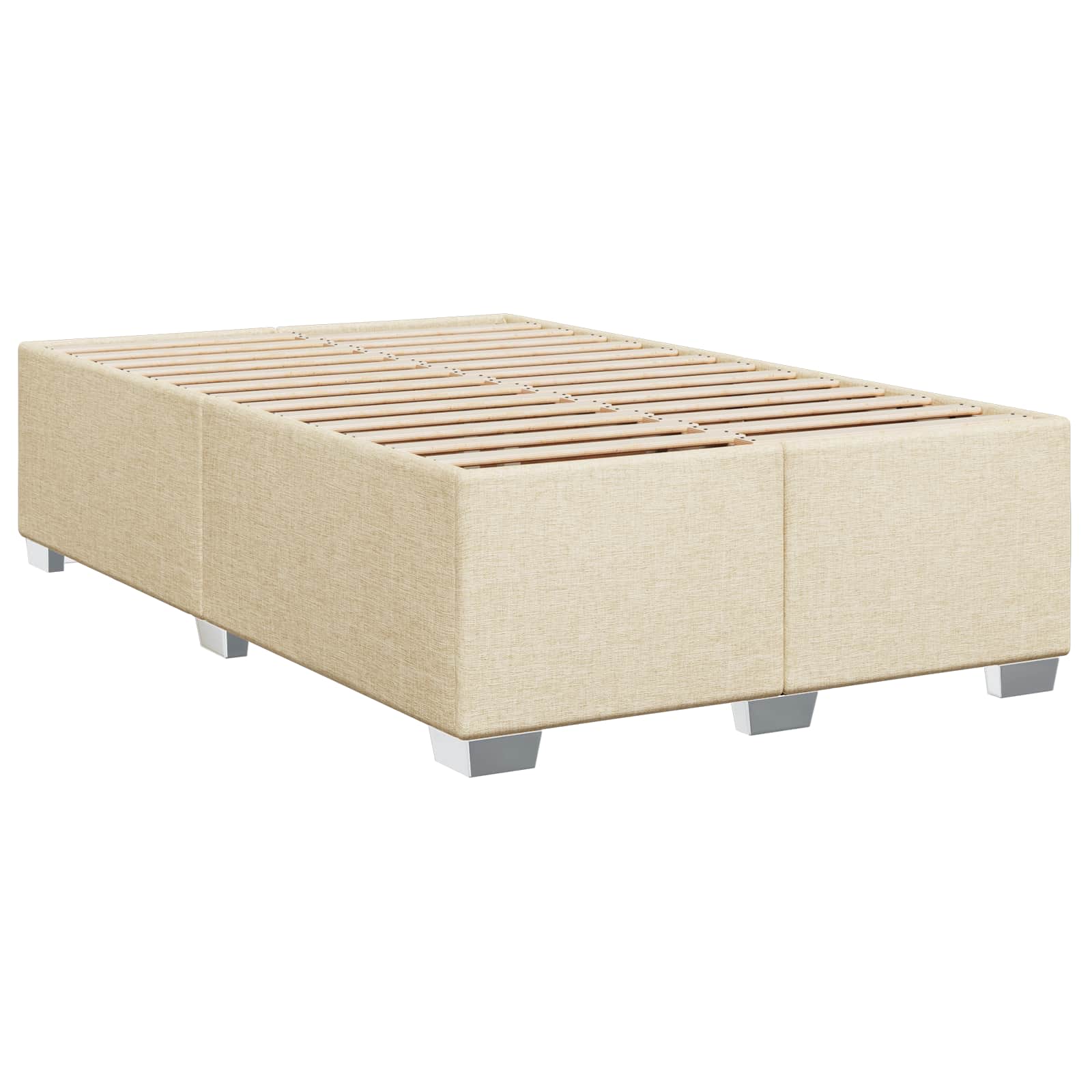 vidaXL Łóżko Box Spring z materacem i LED kremowy 120 x 200 cm tkanina