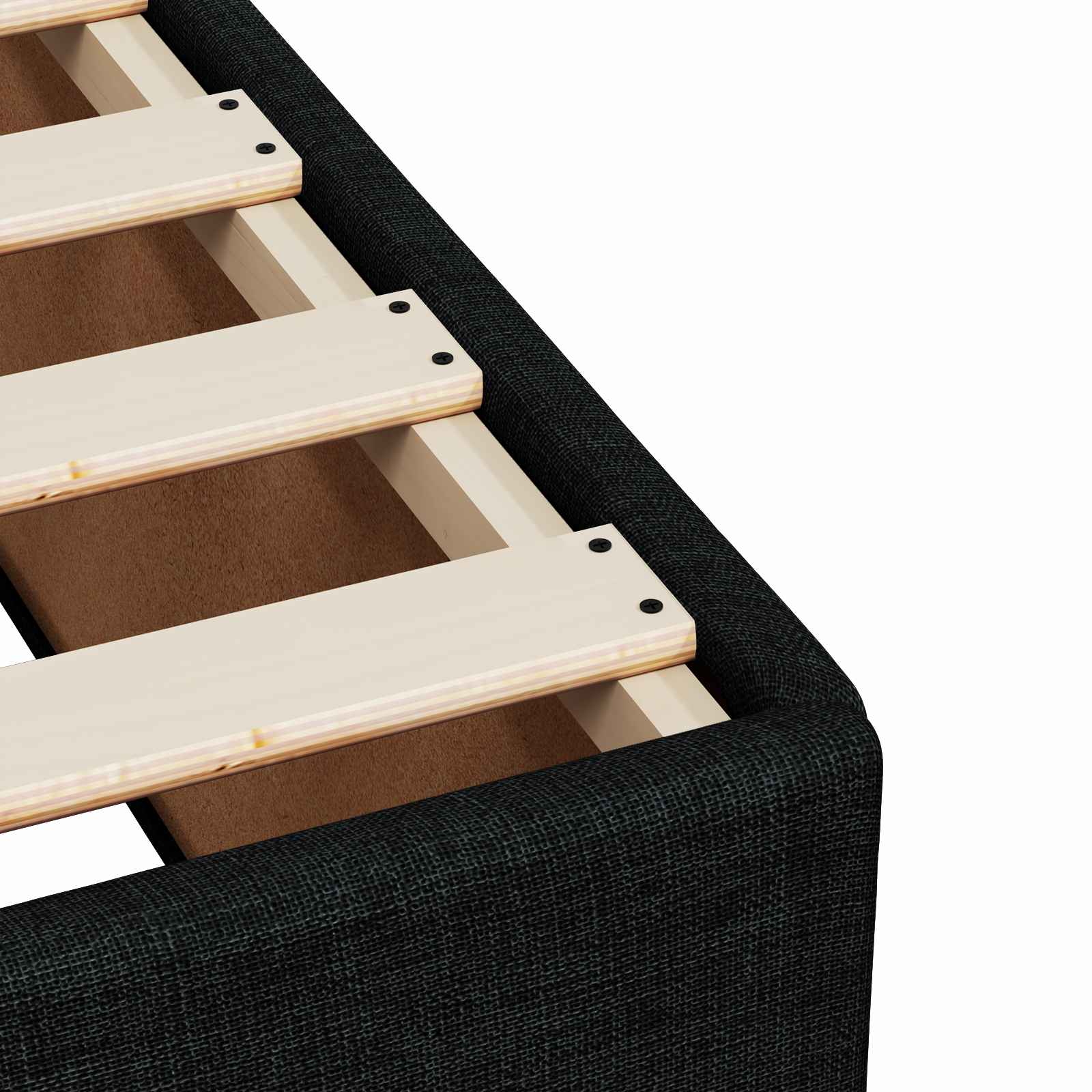 vidaXL Łóżko Box Spring z materacem i LED Czarny 140 x 190 cm tkanina