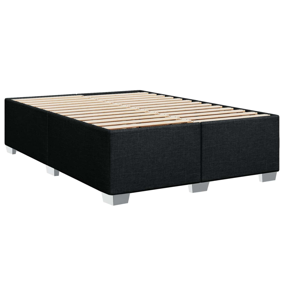 vidaXL Łóżko Box Spring z materacem i LED Czarny 140 x 190 cm tkanina