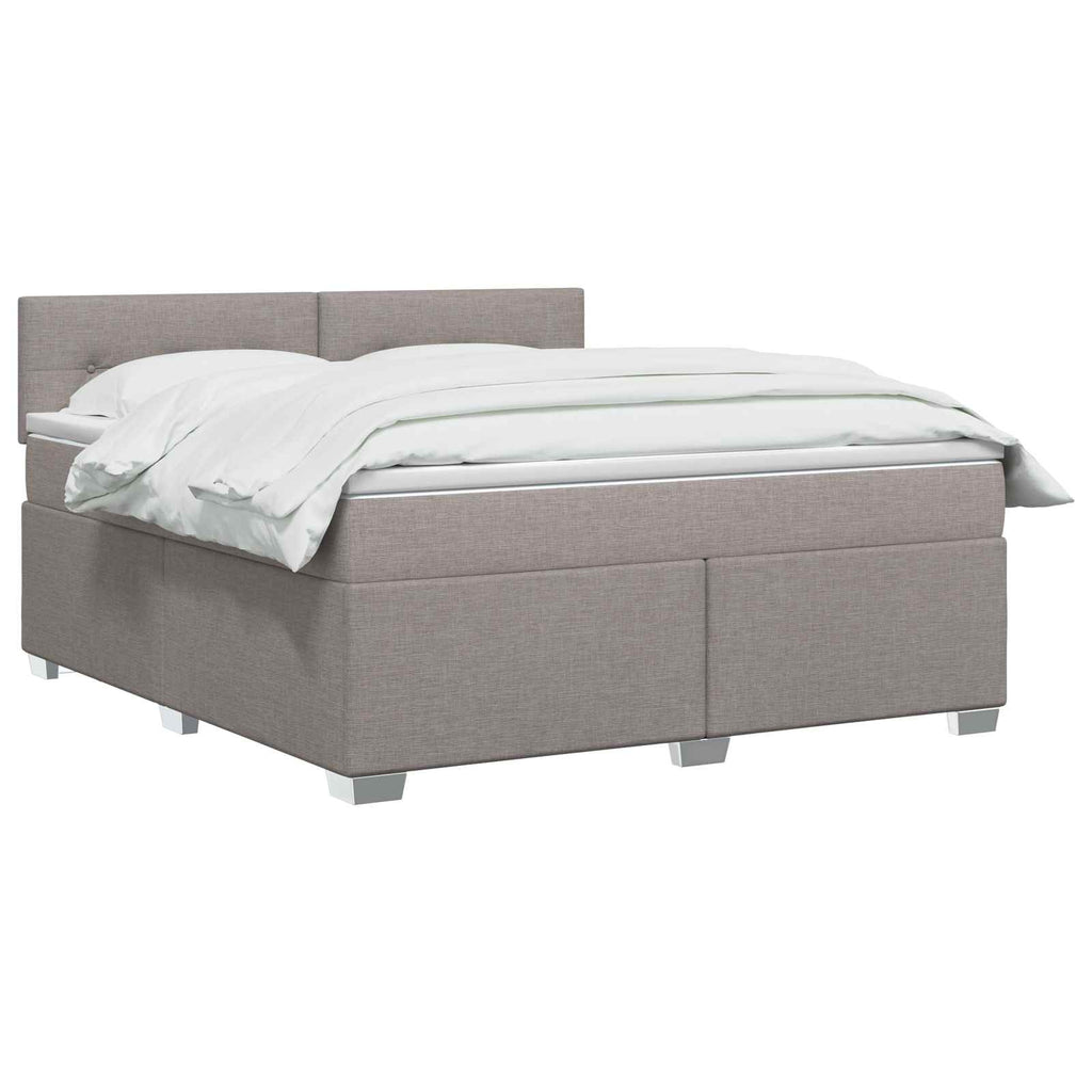 vidaXL Łóżko Box Spring z materacem i LED Ciemnoszary 140 x 190 cm