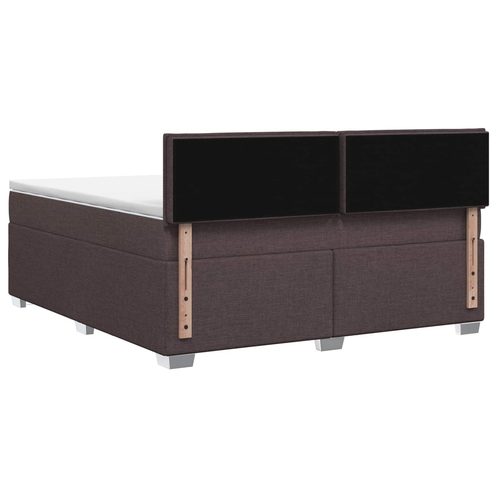 vidaXL Łóżko Box Spring z materacem i LED Ciemny brąz 140 x 200 cm