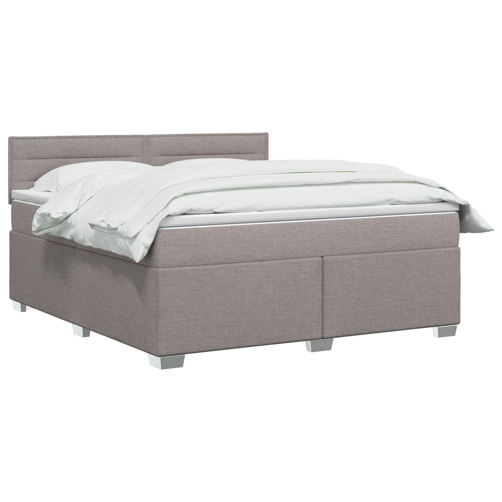 vidaXL Łóżko Box Spring z materacem i LED Ciemnoszary 140 x 200 cm