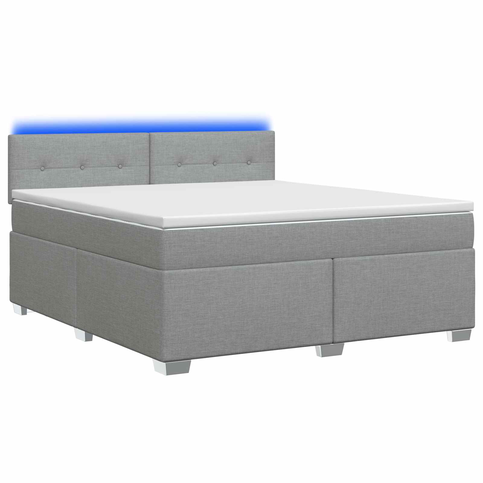 vidaXL Łóżko Box Spring z materacem i LED jasnoszary 140 x 200 cm