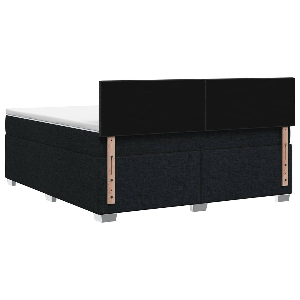vidaXL Łóżko Box Spring z materacem i LED Czarny 140 x 200 cm tkanina