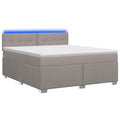 vidaXL Łóżko Box Spring z materacem i LED Ciemnoszary 140 x 200 cm