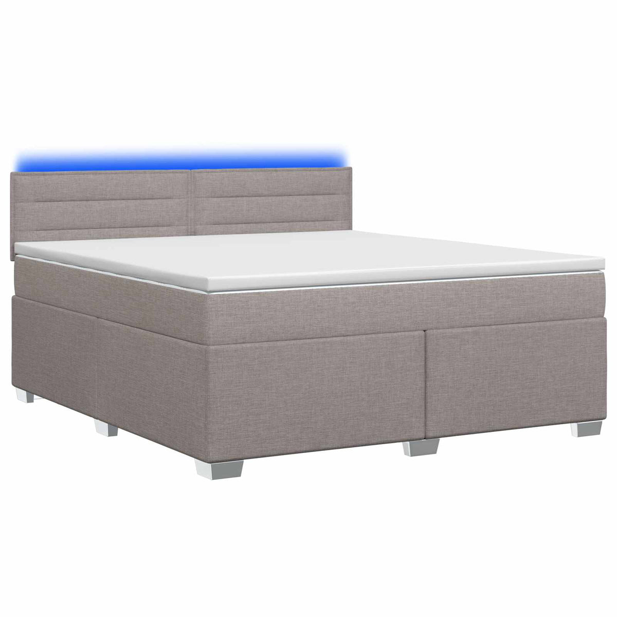 vidaXL Łóżko Box Spring z materacem i LED Ciemnoszary 160 x 200 cm