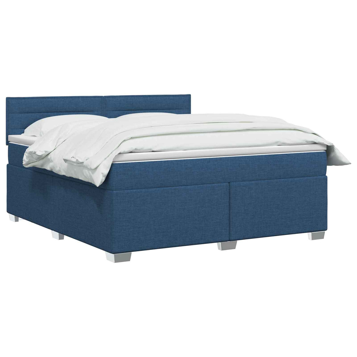 vidaXL Łóżko Box Spring z materacem i LED niebieski 160 x 200 cm