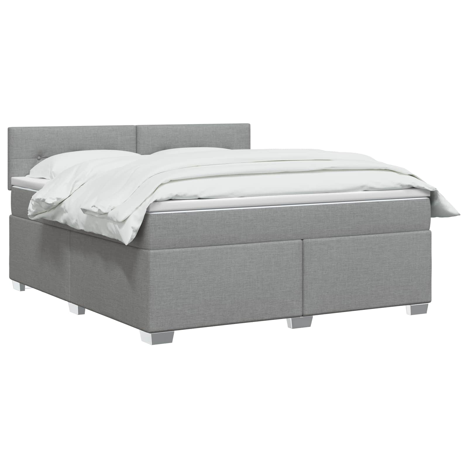 vidaXL Łóżko Box Spring z materacem i LED jasnoszary 160 x 200 cm