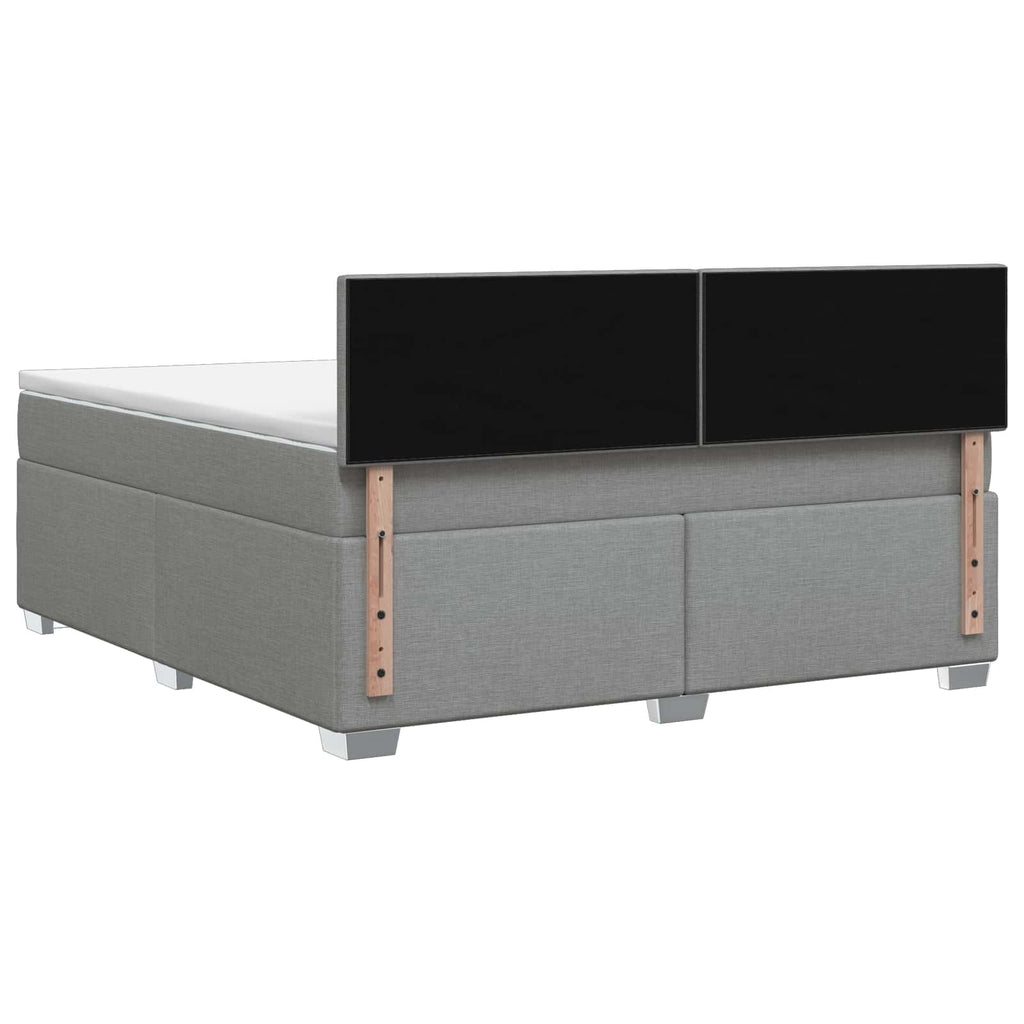 vidaXL Łóżko Box Spring z materacem i LED jasnoszary 160 x 200 cm