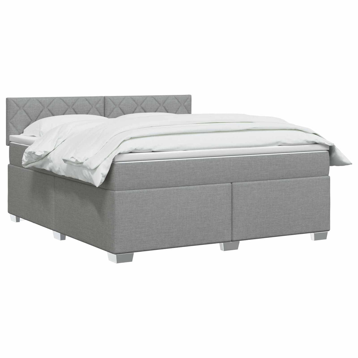 vidaXL Łóżko Box Spring z materacem i LED jasnoszary 160 x 200 cm