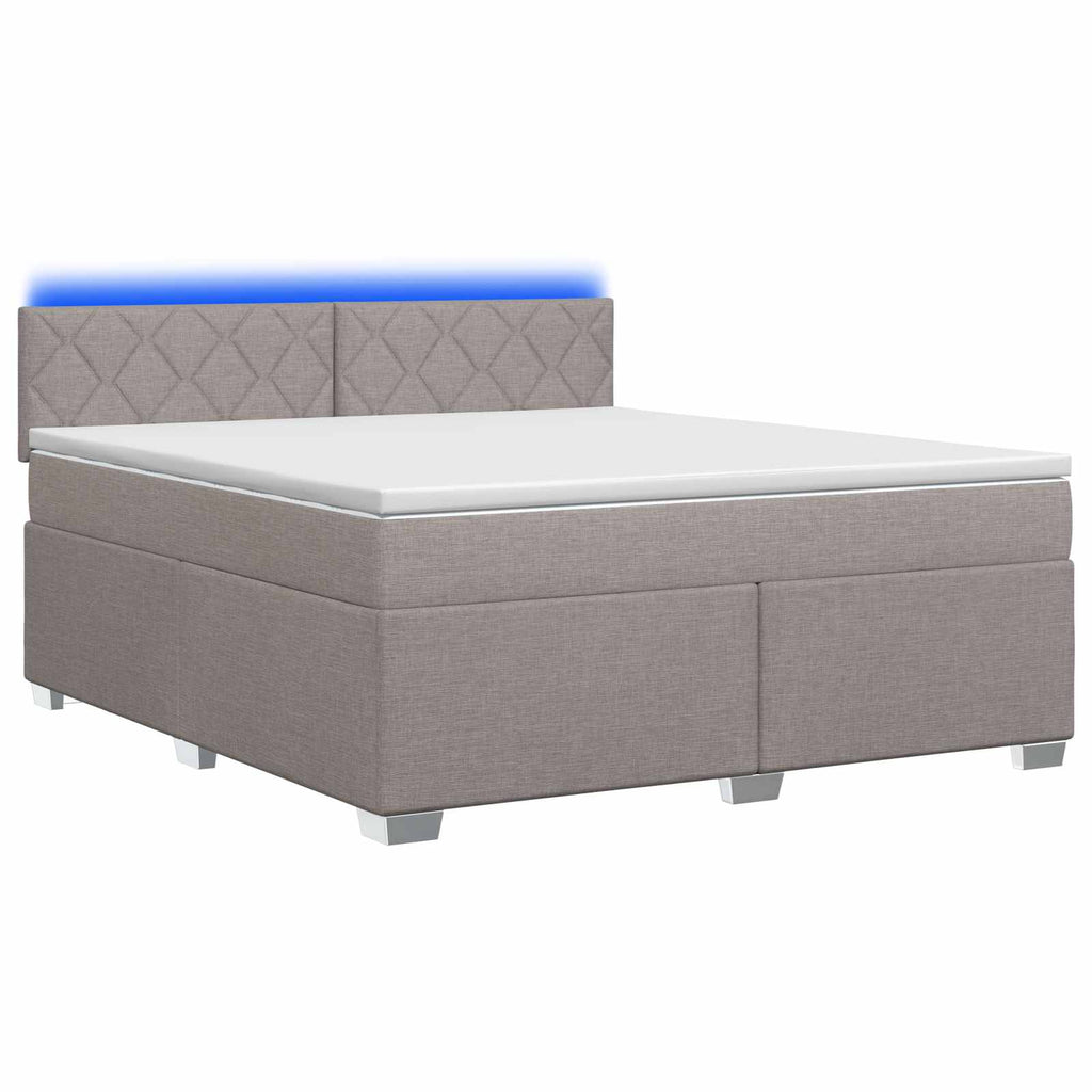 vidaXL Łóżko Box Spring z materacem i LED Ciemnoszary 160 x 200 cm