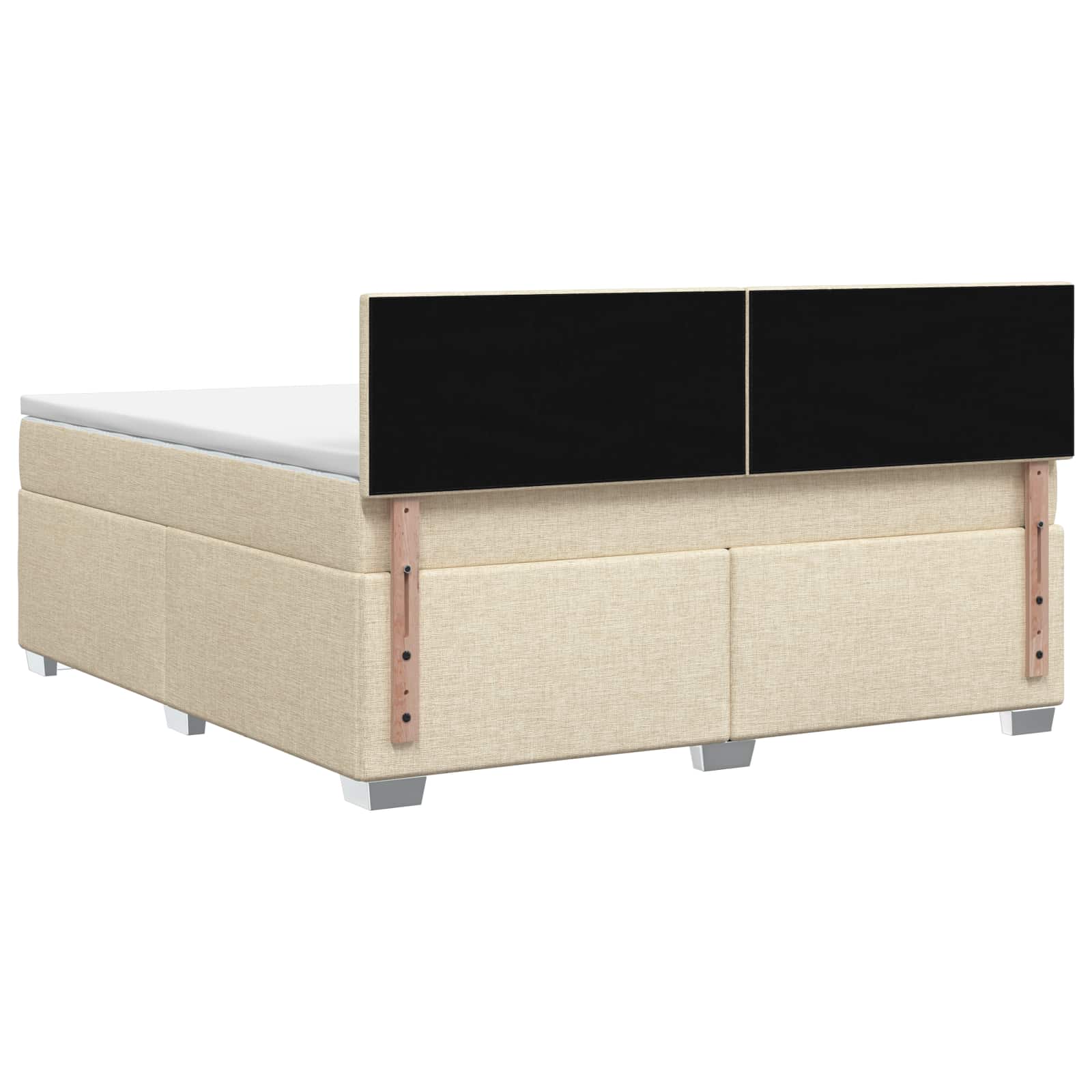 vidaXL Łóżko Box Spring z materacem i LED kremowy 160 x 200 cm tkanina