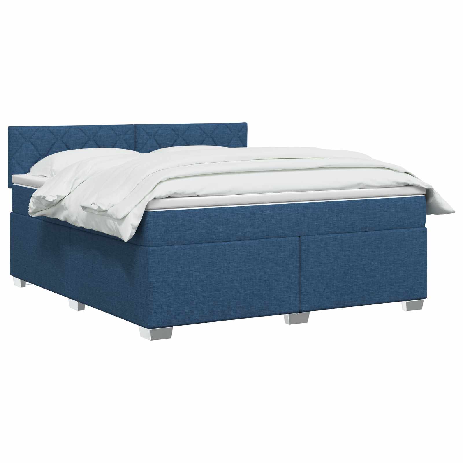 vidaXL Łóżko Box Spring z materacem i LED niebieski 160 x 200 cm