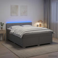 vidaXL Łóżko Box Spring z materacem i LED jasnoszary 180 x 200 cm