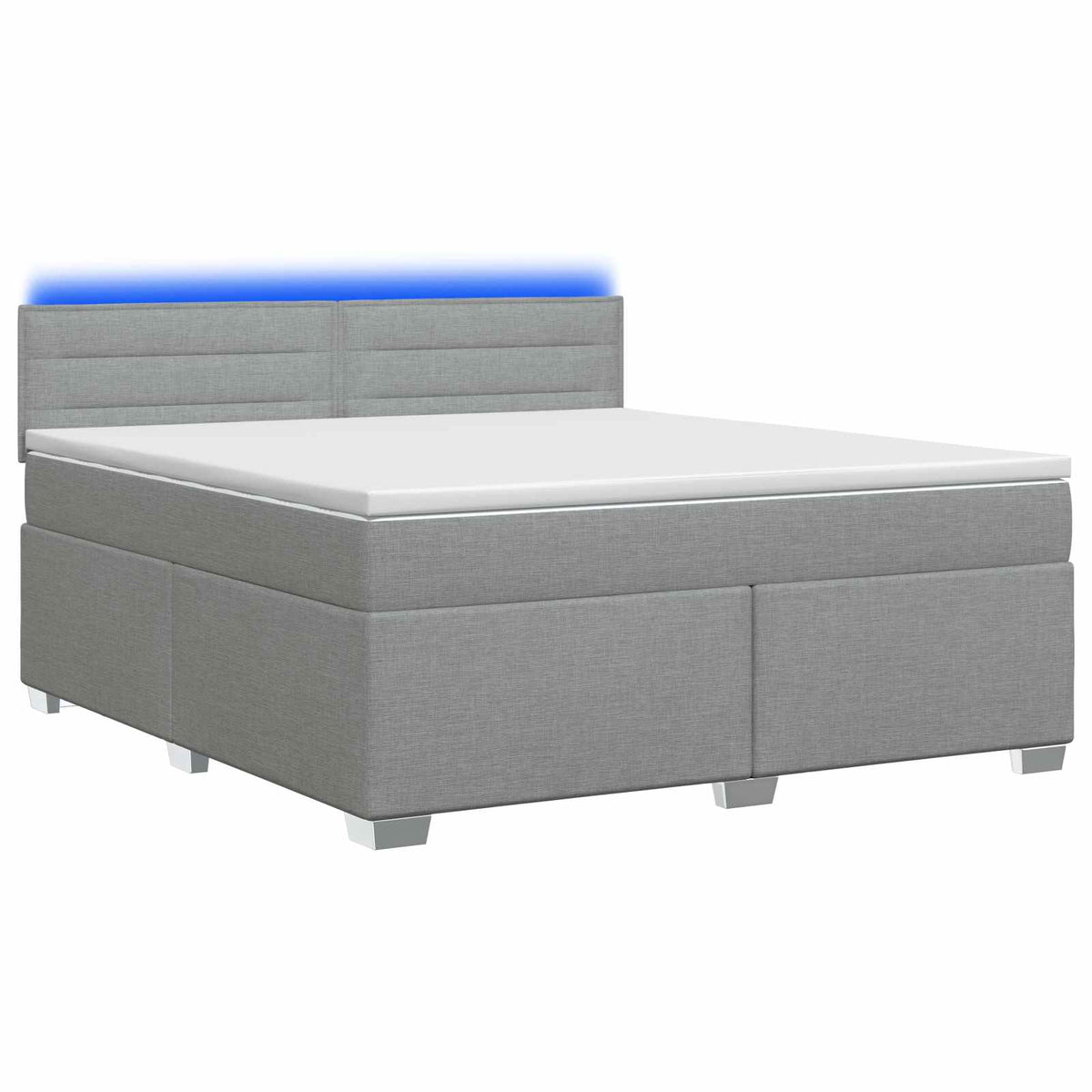 vidaXL Łóżko Box Spring z materacem i LED jasnoszary 180 x 200 cm