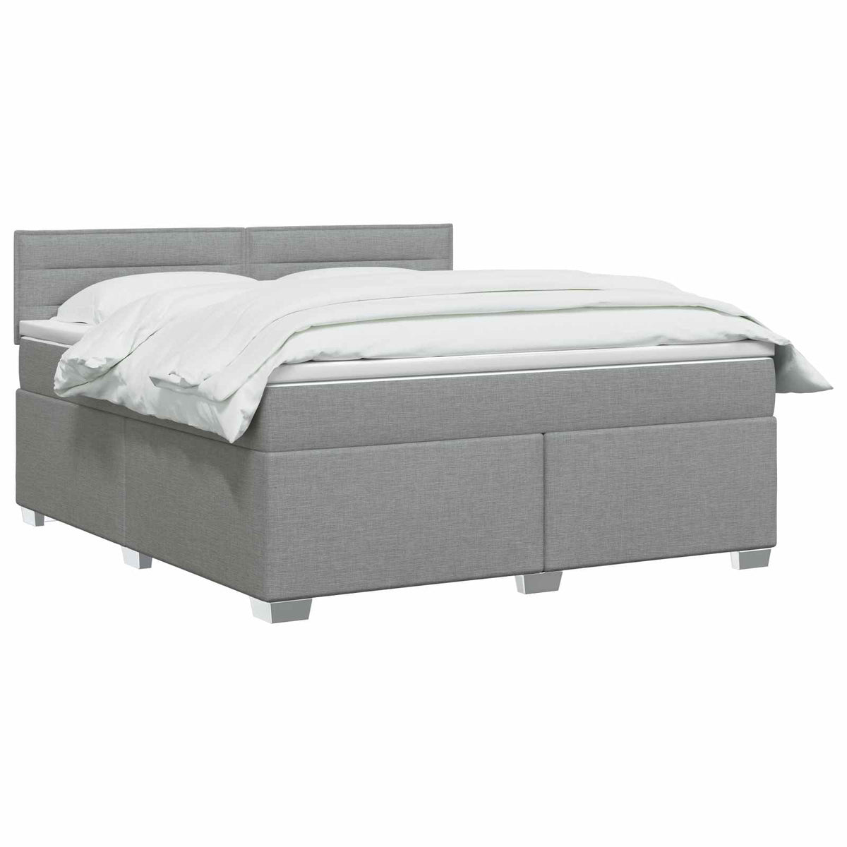 vidaXL Łóżko Box Spring z materacem i LED jasnoszary 180 x 200 cm