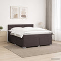 vidaXL Łóżko Box Spring z materacem i LED Ciemny brąz 140 x 200 cm