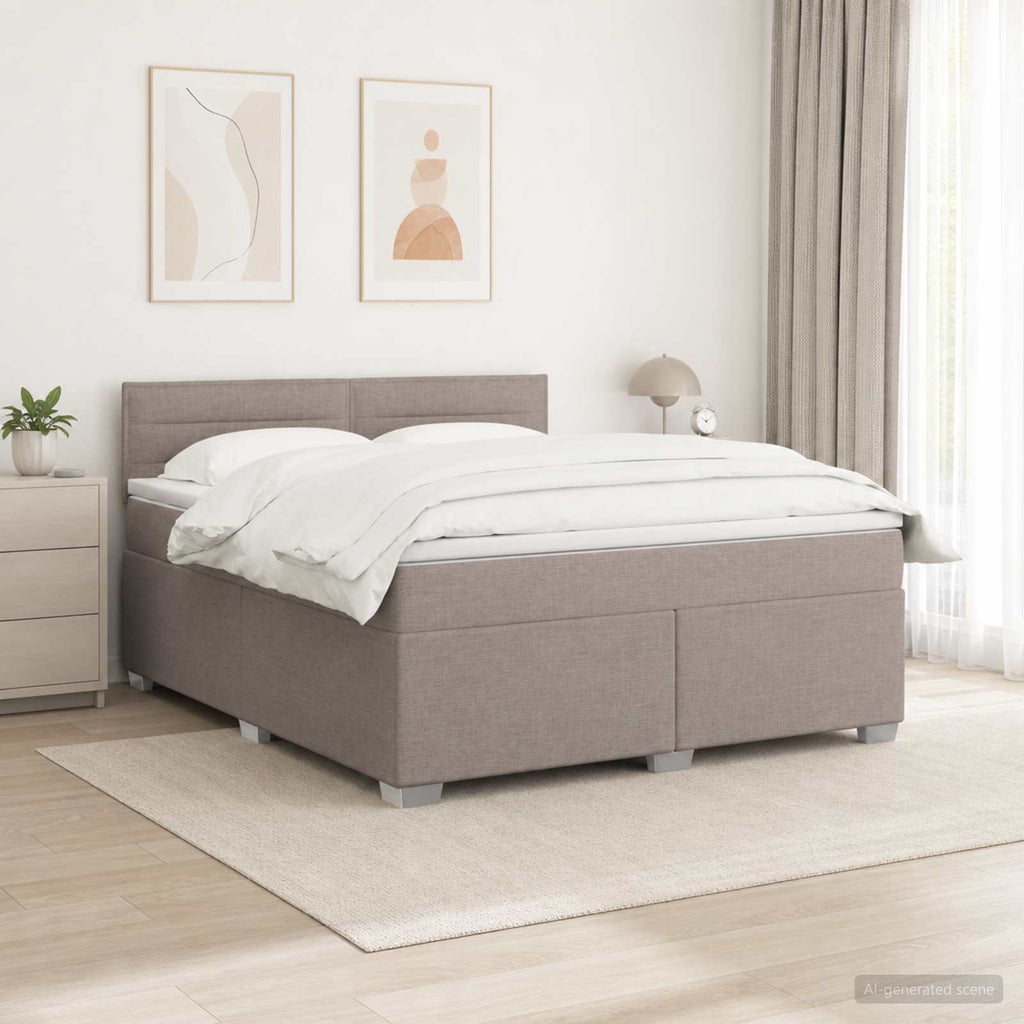 vidaXL Łóżko Box Spring z materacem i LED Ciemnoszary 180 x 200 cm